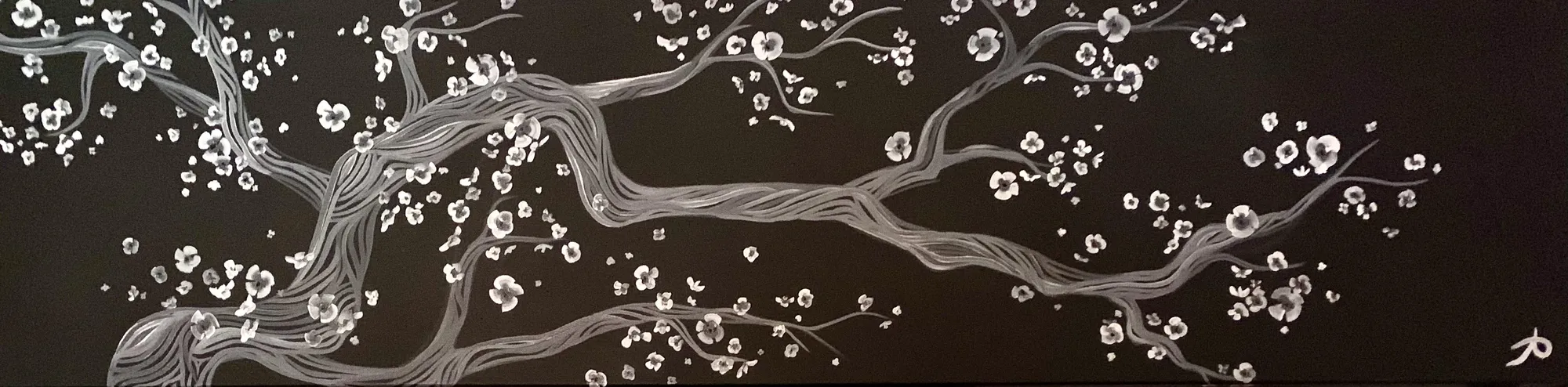 Black and White Cherry Blossom 